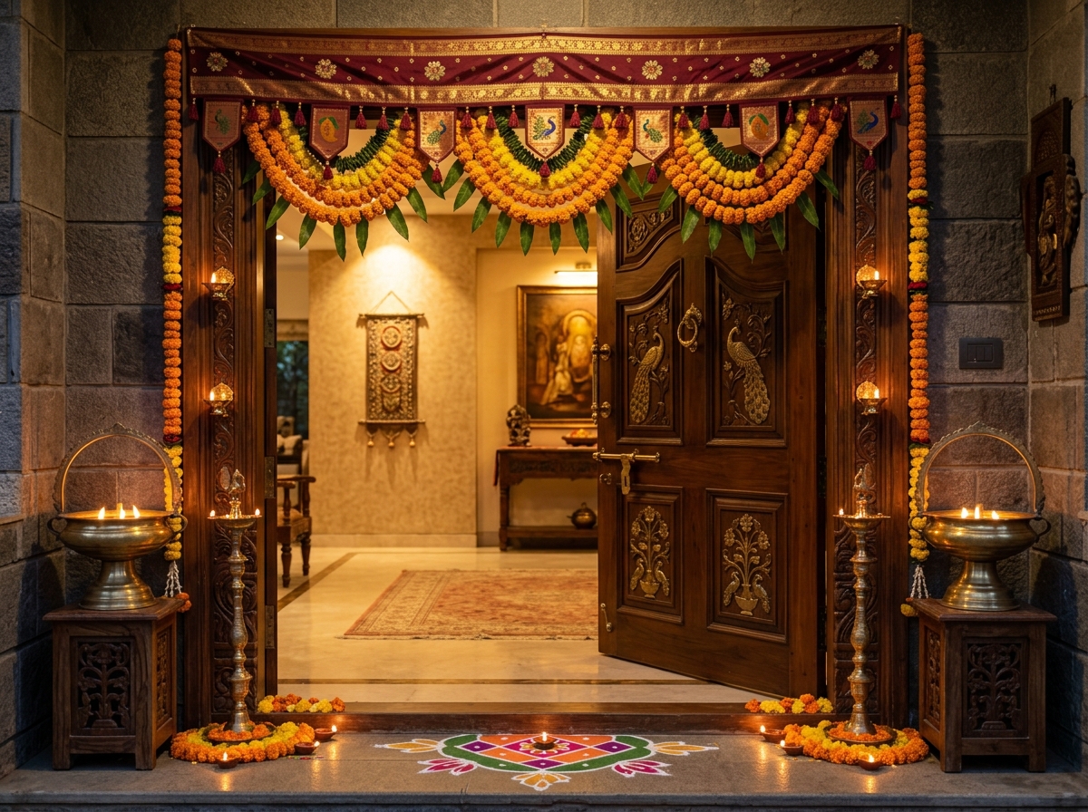 Handcrafted Paithani Door Toran — SV Hirakani